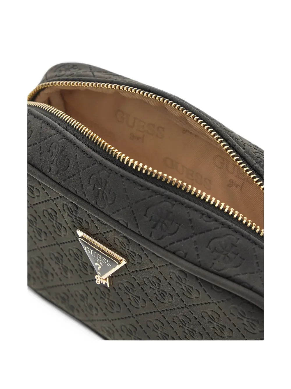 guess kids logo-embossed camera bag Zwart