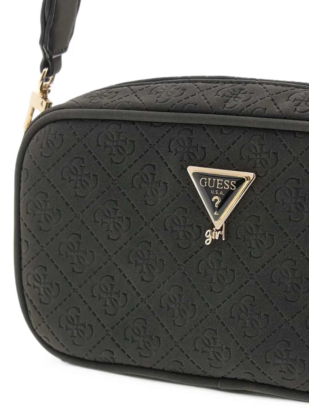 guess kids logo-embossed camera bag Zwart