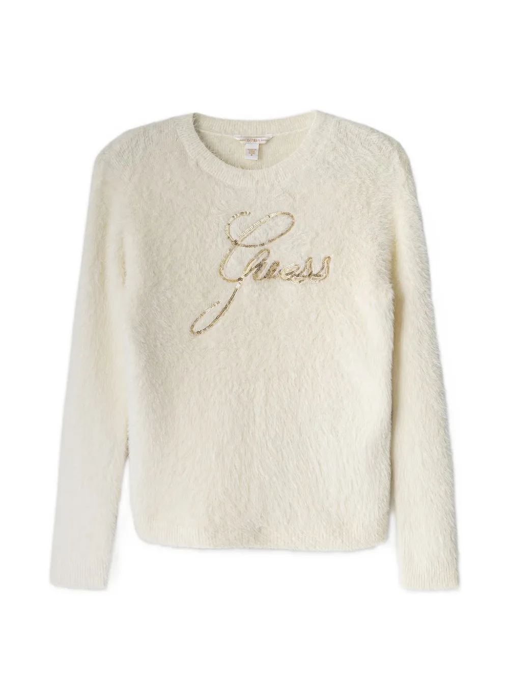 guess kids sequin-logo fuzzy sweater - Toni neutri