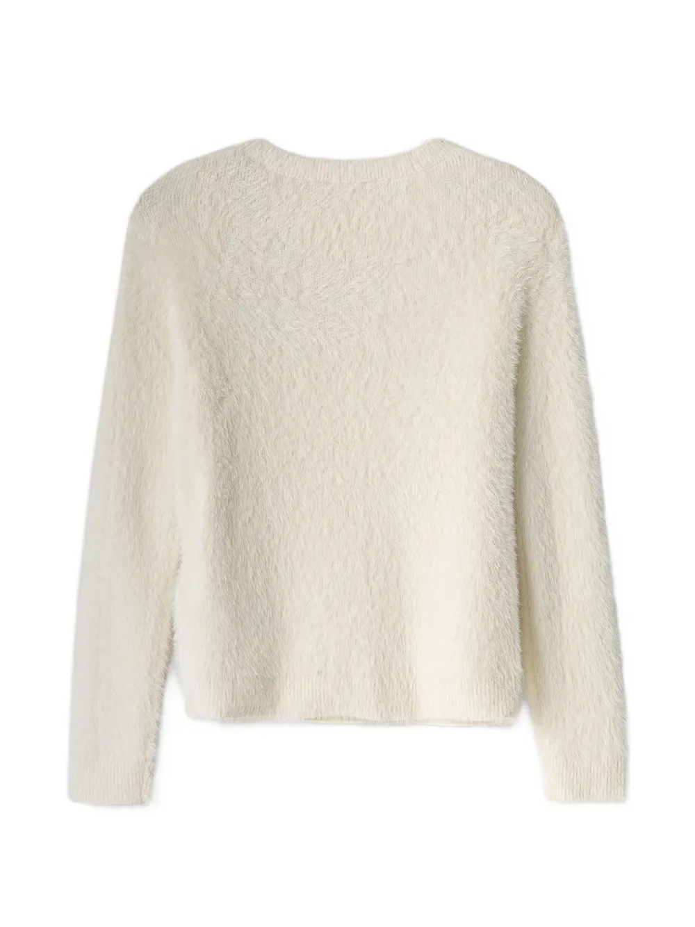 guess kids sequin-logo fuzzy sweater Beige