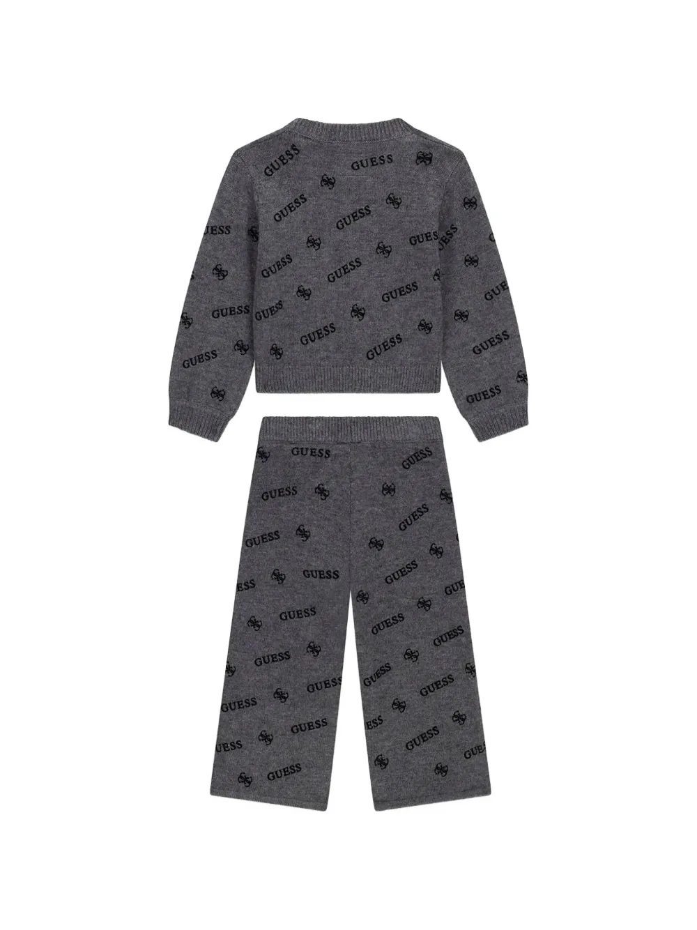 guess kids logo-print knitted tracksuit Grijs
