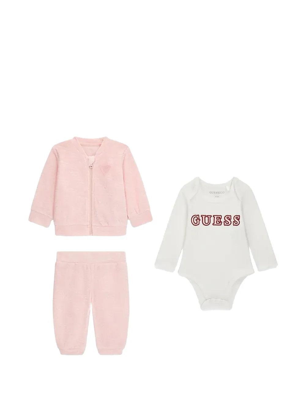 guess kids Monogram-pattern tracksuit set (set of three) Roze