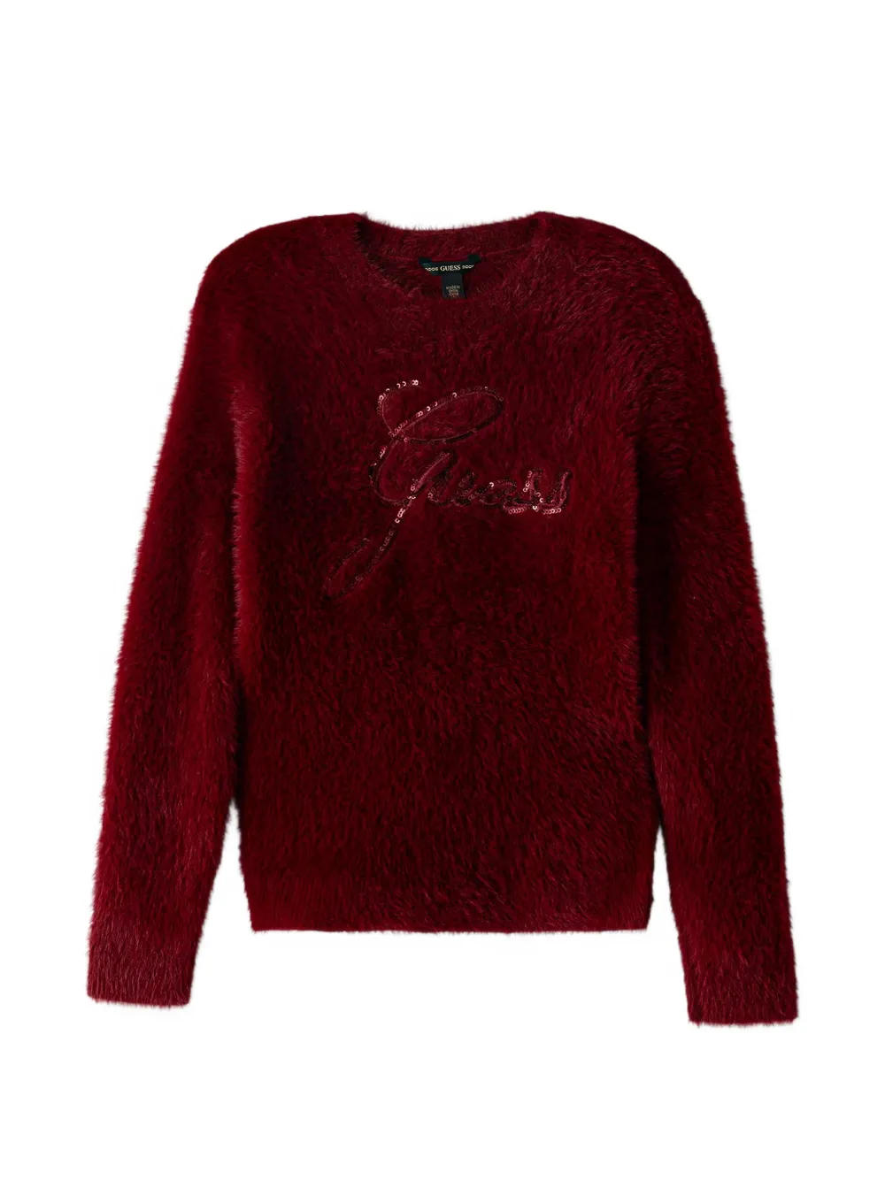 guess kids sequin-logo fluffy sweater - Rosso