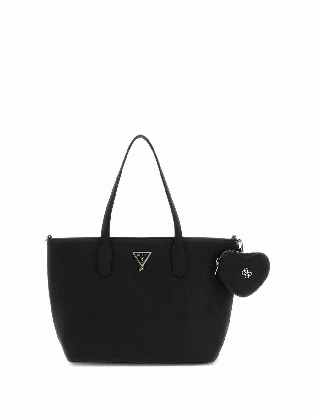 Guess kids monogram-embossed heart-pouch tote bag Zwart