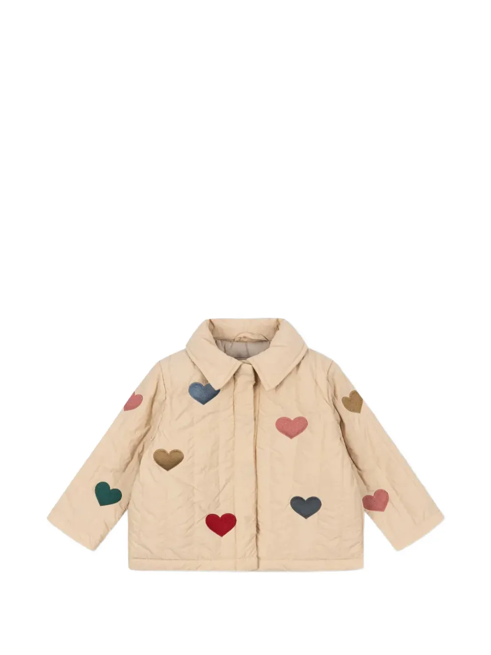 Konges Sløjd Juno heart-patch quilted padded jacket - Rosa