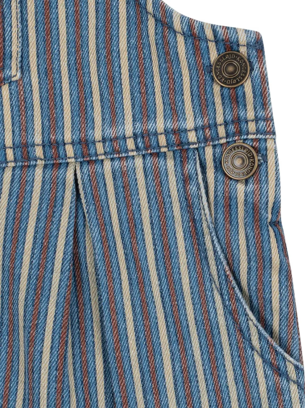 Konges Sløjd Magot denim tuinbroek met streep-print Blauw
