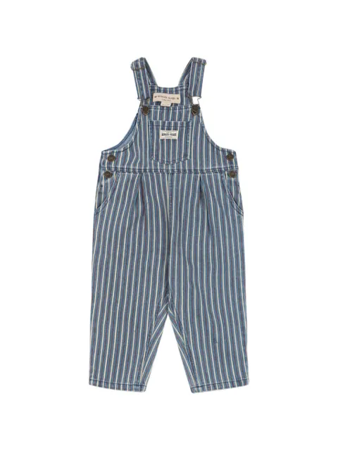 Konges Sløjd Magot stripe-print denim dungarees