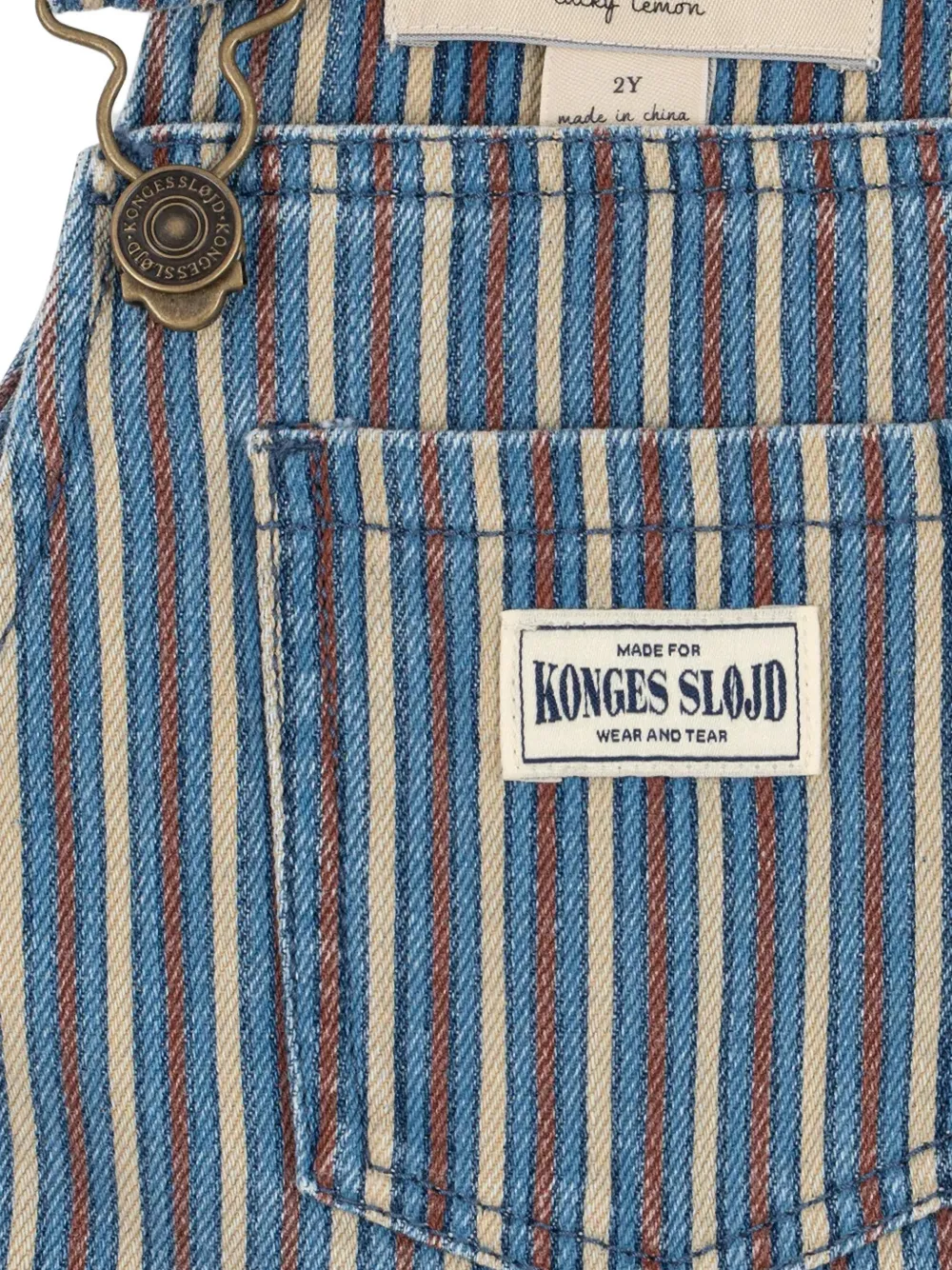 Konges Sløjd Magot denim tuinbroek met streep-print Blauw
