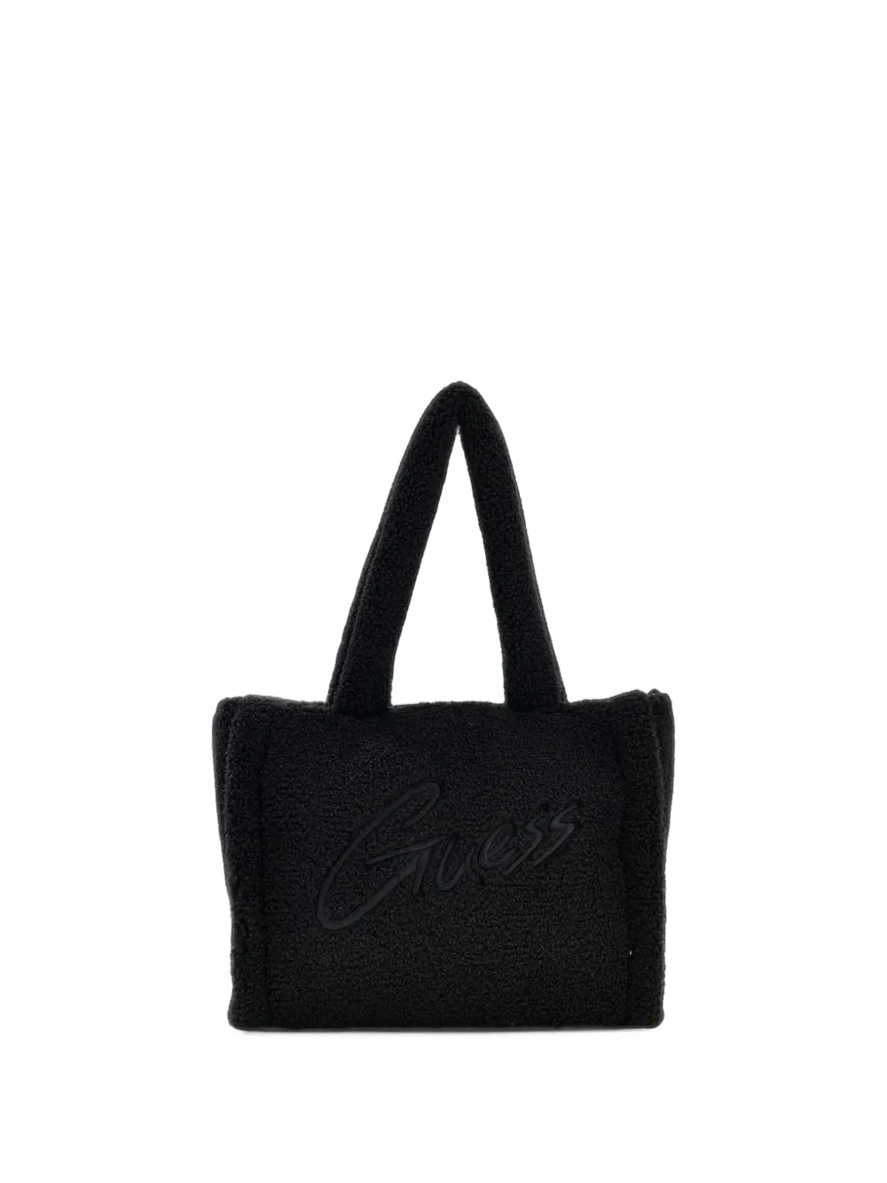 Guess kids logo-embroidered fleece tote bag Zwart