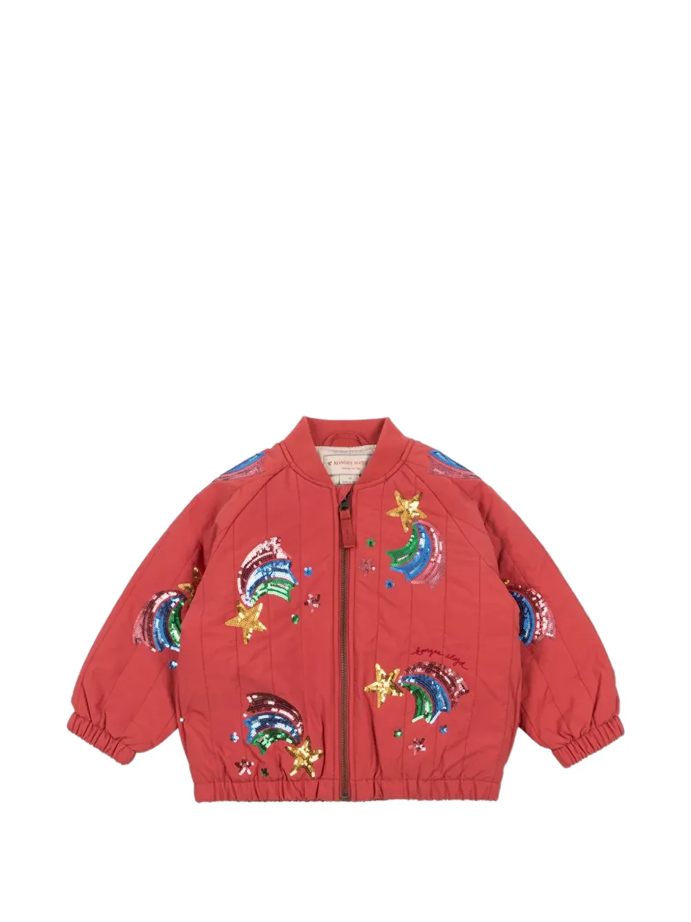Konges Sløjd Juno sequin-embellished quilted bomber jacket - Rosso