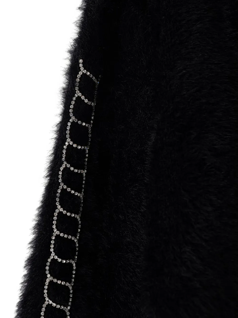 guess kids crystal-embellished eyelash-knit cardigan Zwart
