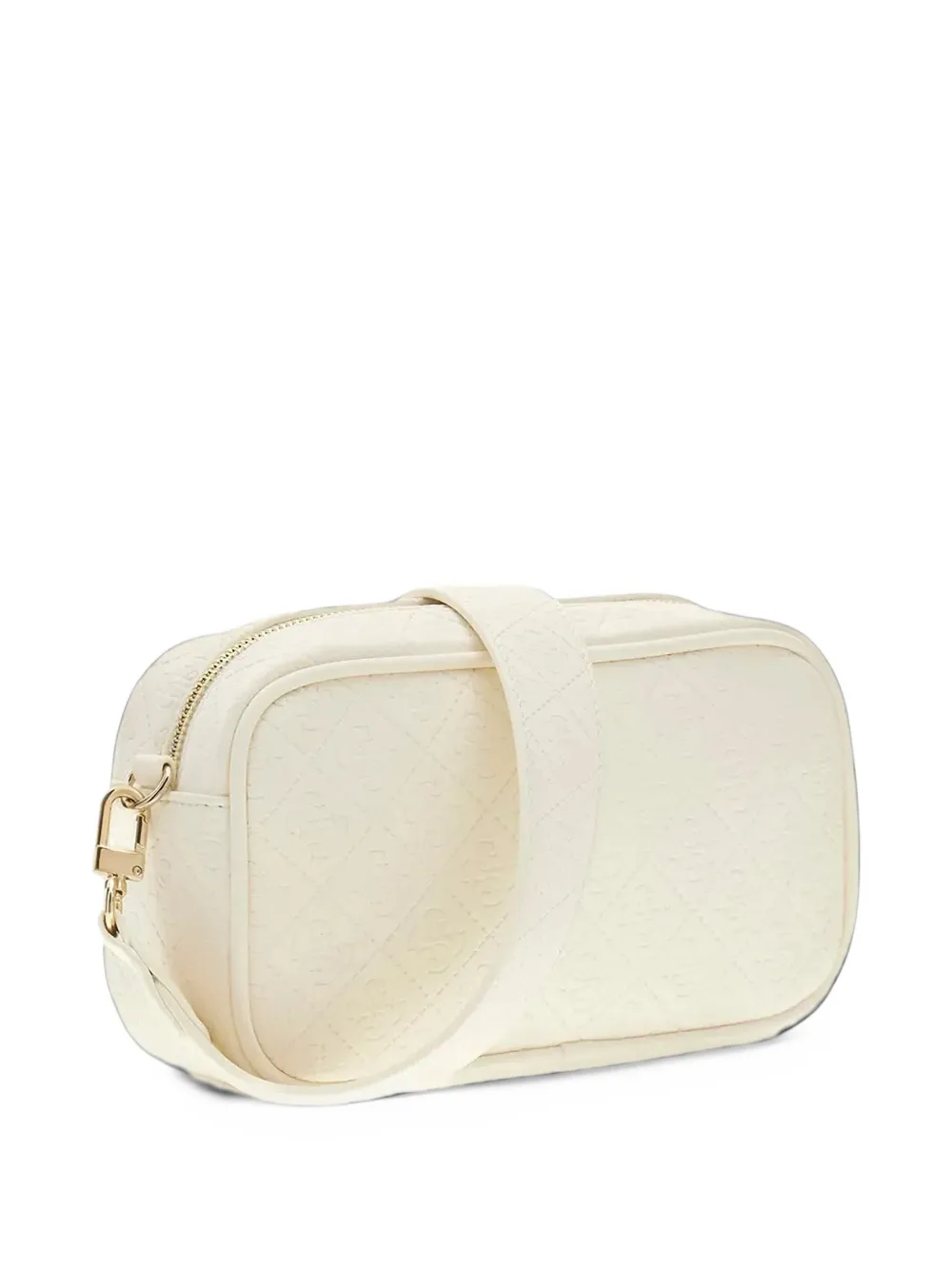 guess kids quilted logo-embossed cross body bag Beige