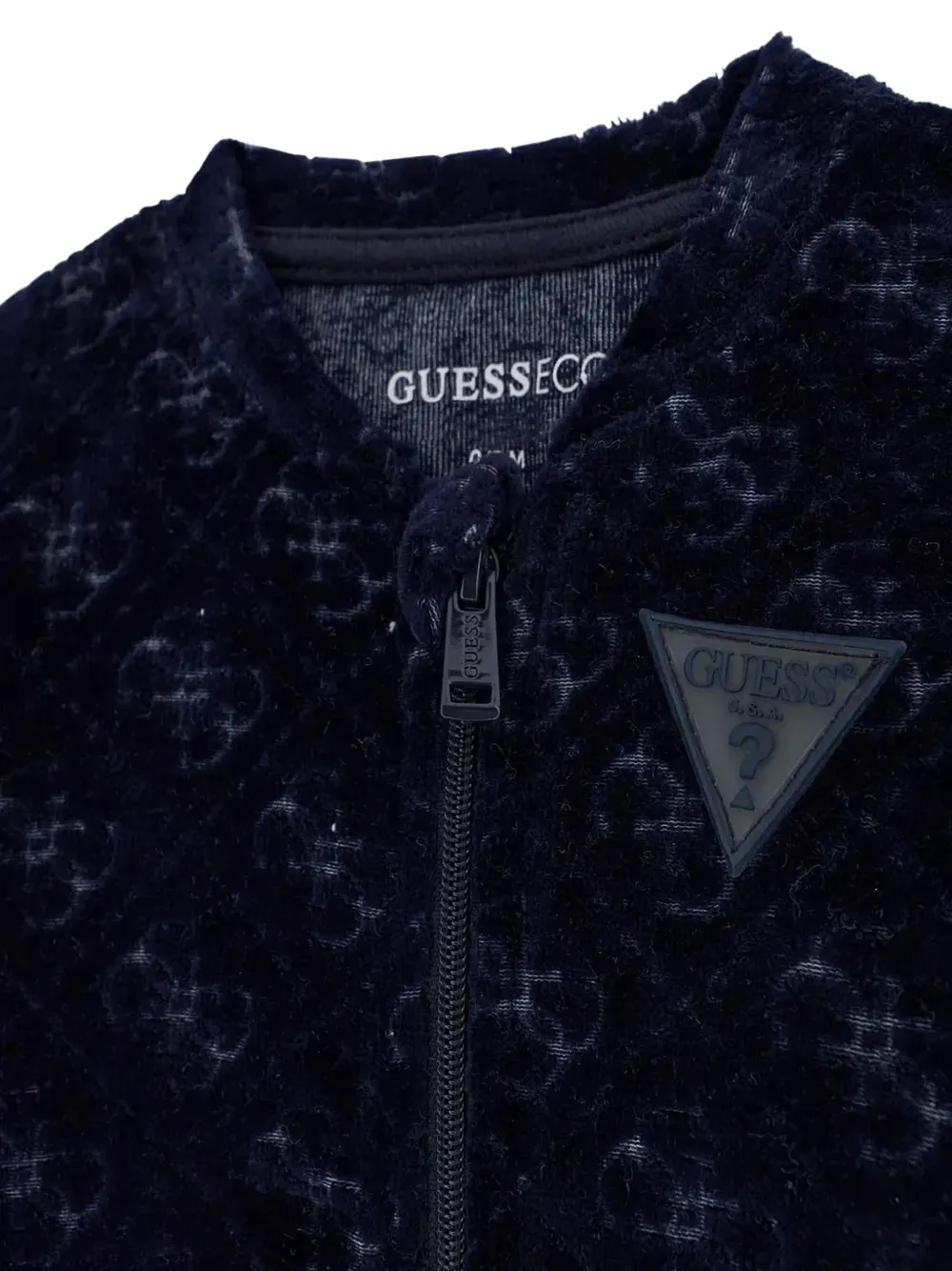 guess kids logo-pattern velvet tracksuit set (set of three) Blauw