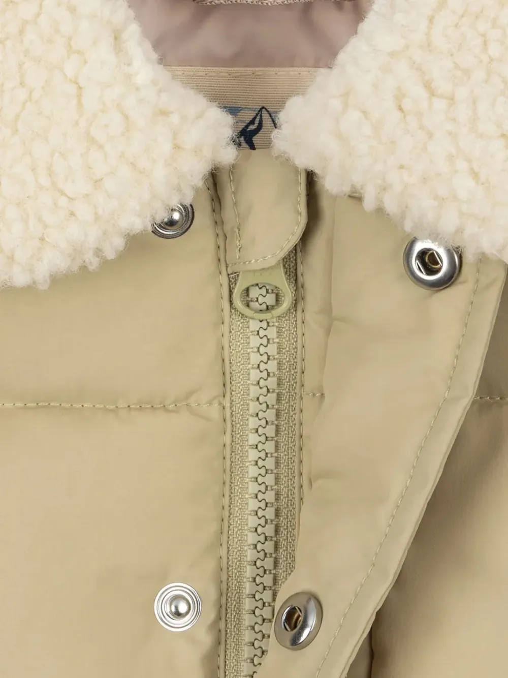 Konges Sløjd Alpi shearling-collar quilted padded jacket Groen