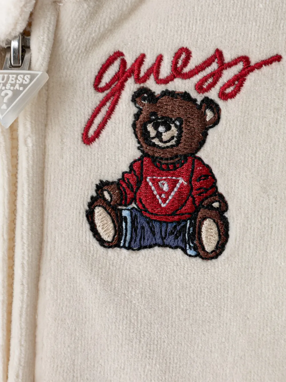 guess kids bear-embroidered tracksuit set (set of two) Beige
