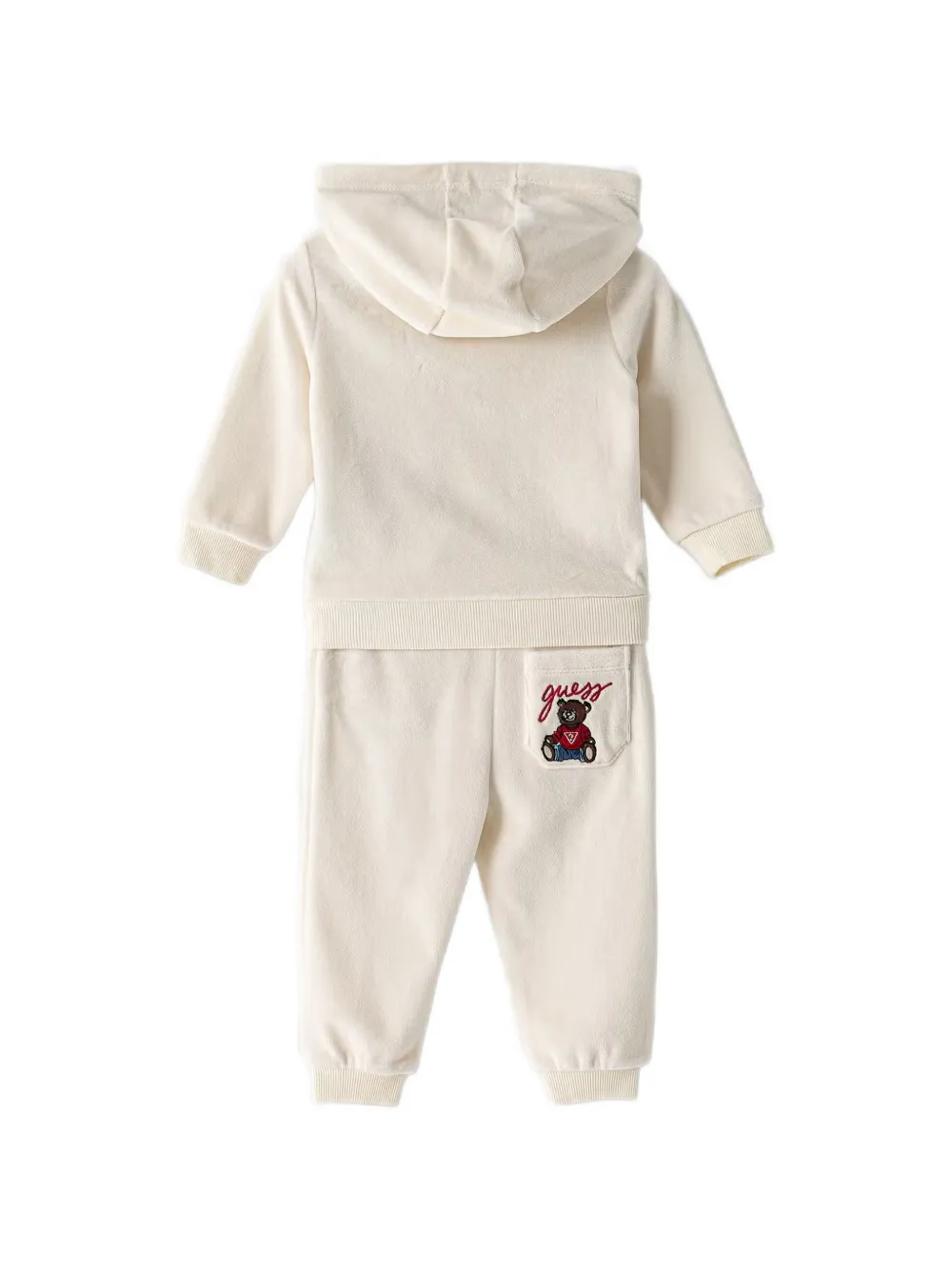 guess kids bear-embroidered tracksuit set (set of two) Beige