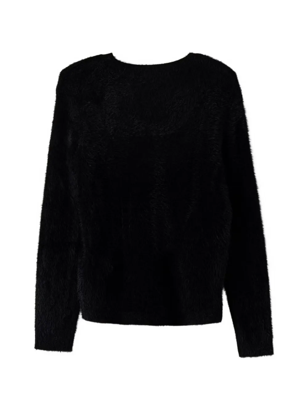 guess kids sequin-logo fluffy sweater Zwart