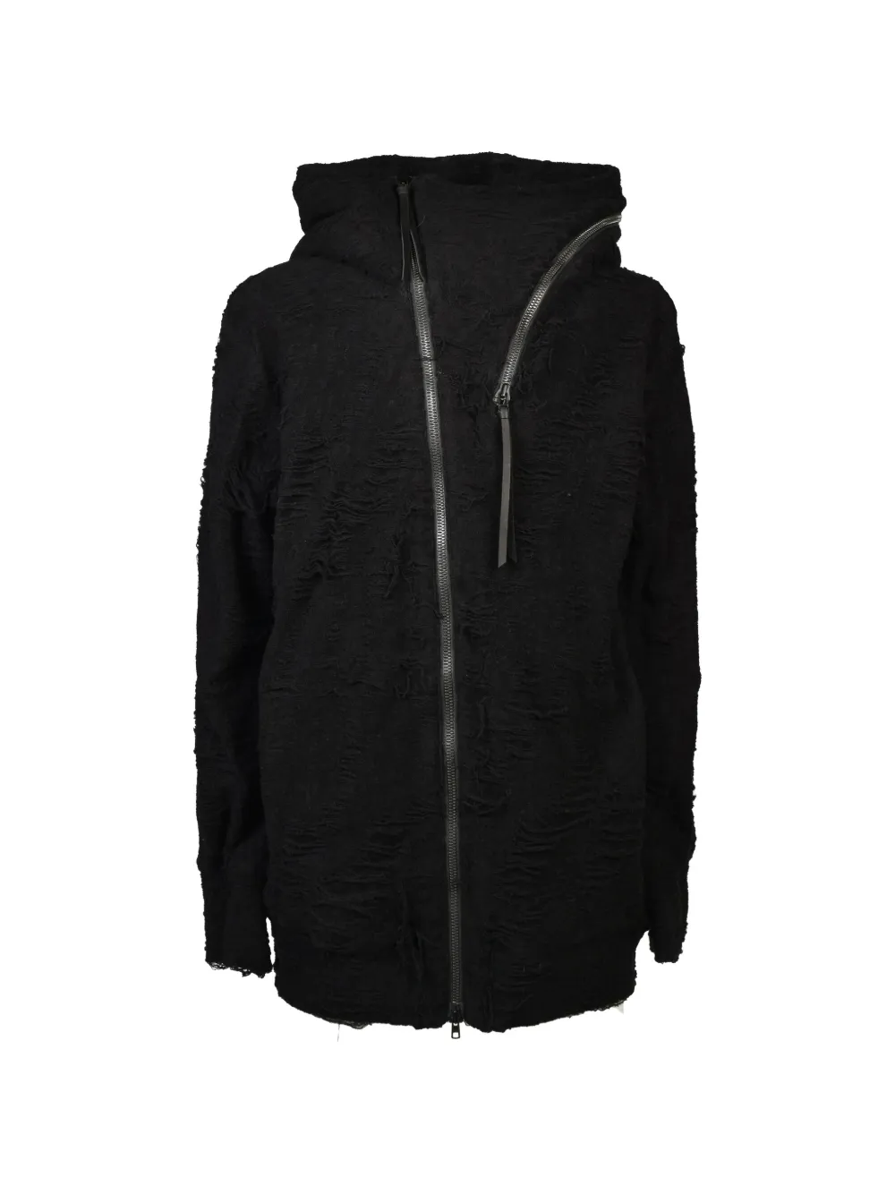 D HYGEN distressed-effect pile hoodie