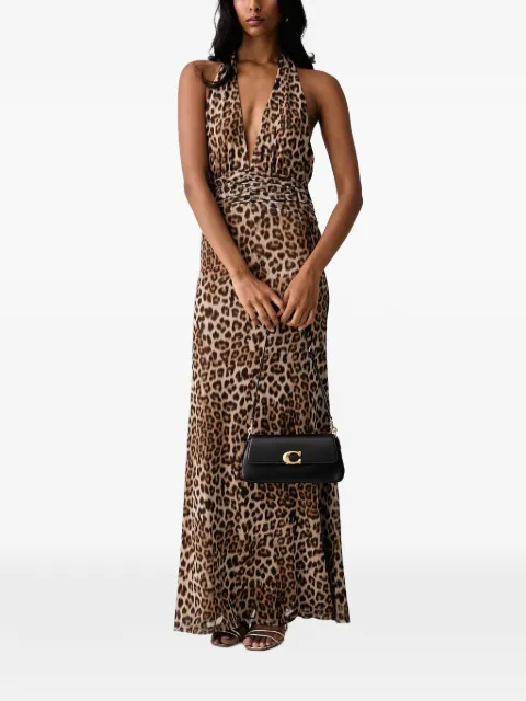 Bardot Elera leopard-print ruched-waist maxi dress