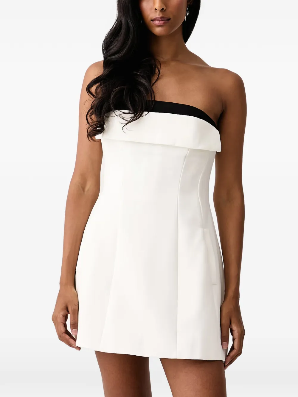 Bardot strapless fold-over dress
