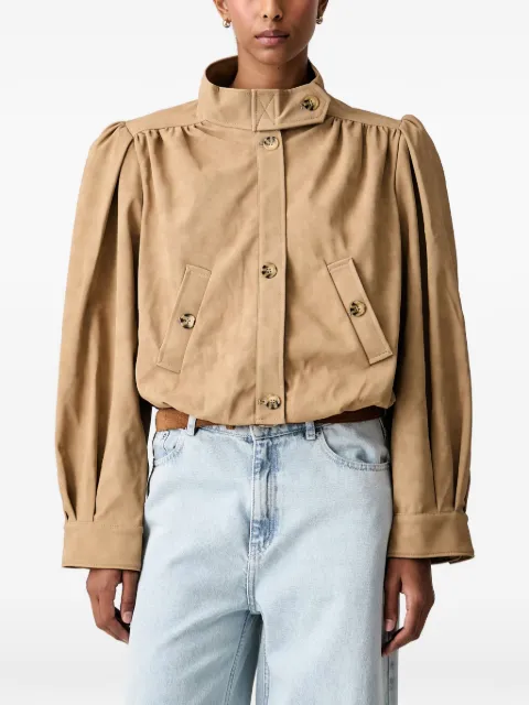 Bardot puff-sleeve button-up jacket