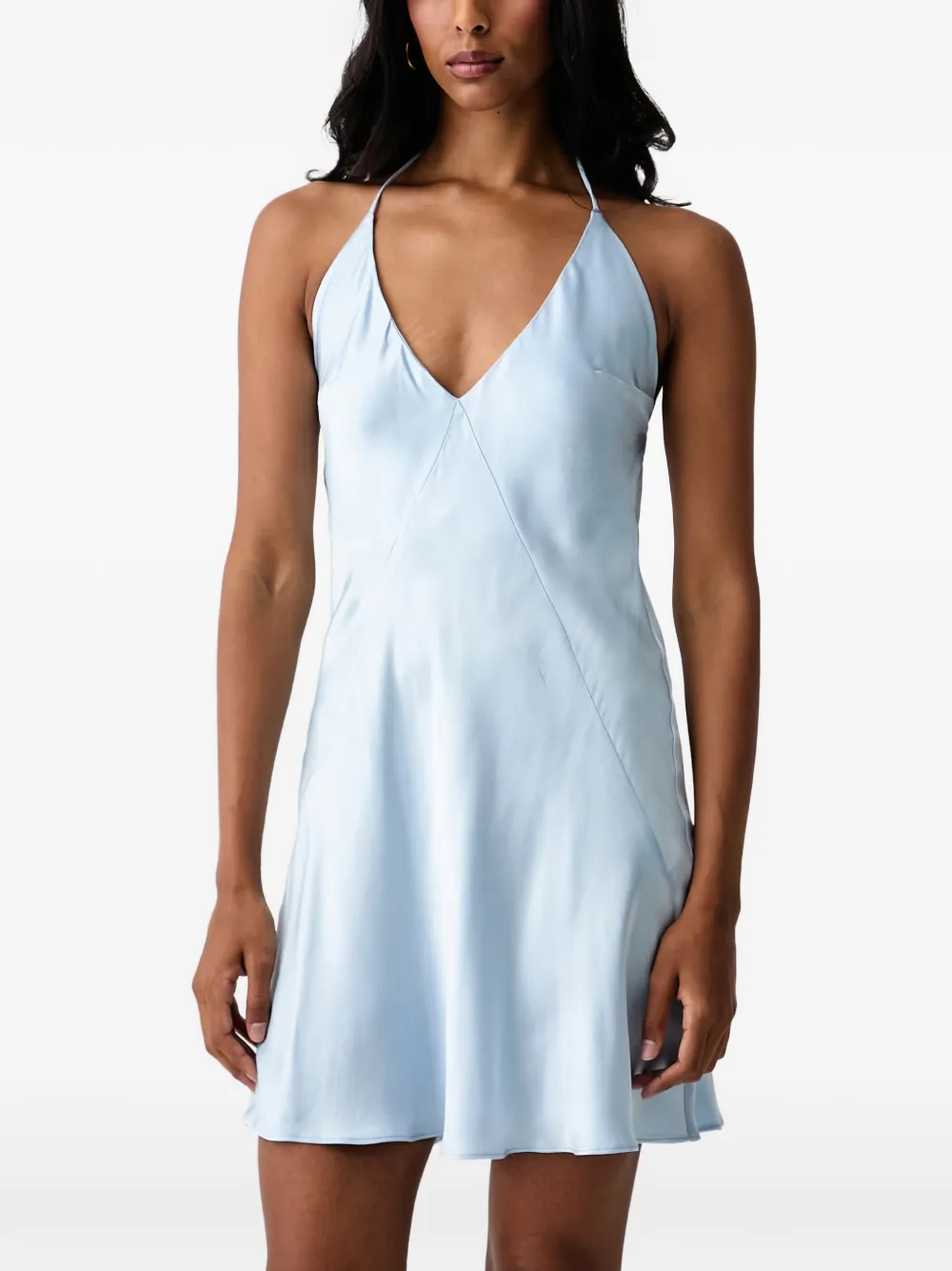 Bardot halterneck backless dress