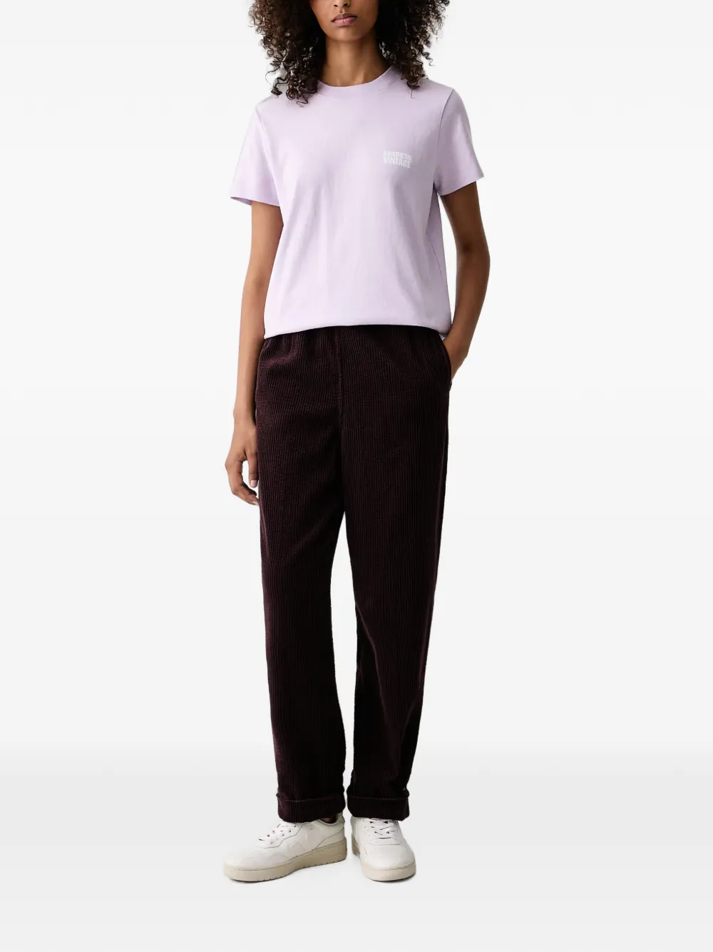 American Vintage The Padow corduroy elasticated-waist trousers Bruin