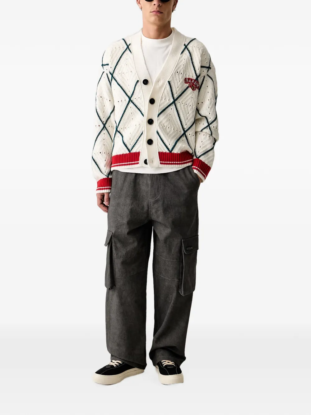 BARROW logo-patch cardigan Beige