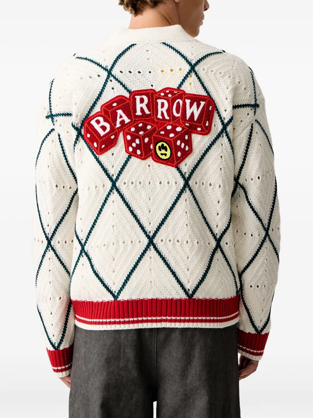 BARROW logo-patch cardigan Beige