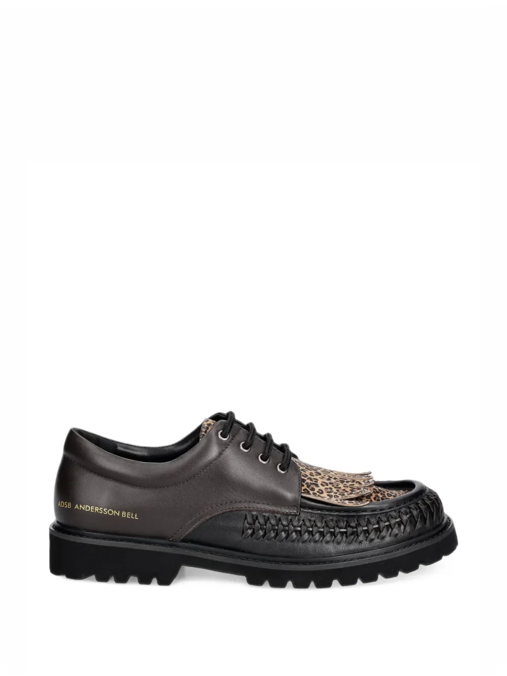 Andersson Bell leopard-print braided lace-up shoes - Braun