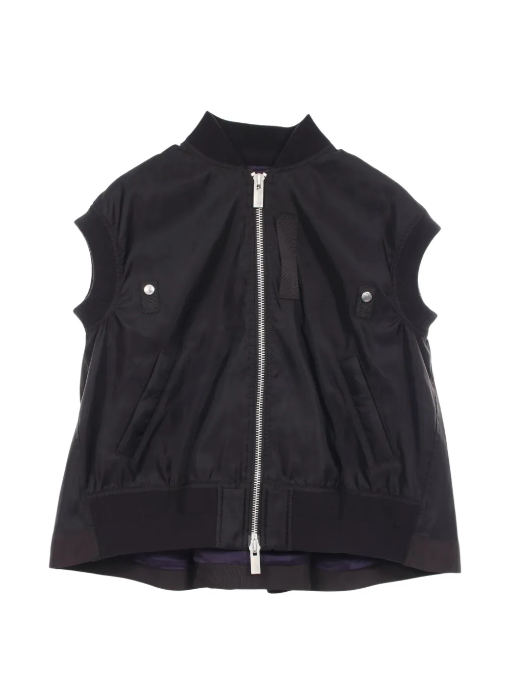 sacai veste bomber à fermeture zippée (années 2010) - Noir sacai veste bomber à fermeture zippée (années 2010) - Noir