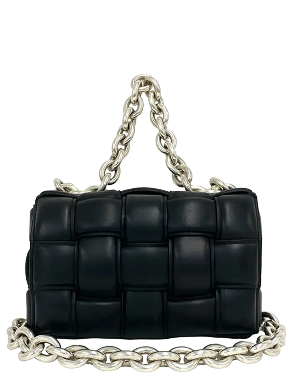 Bottega Veneta Pre-Owned sac à main Padded Chain Cassette en cuir Nappa Intrecciato (2012-2026) - Noir Bottega Veneta Pre-Owned sac à main Padded Chain Cassette en cuir Nappa Intrecciato (2012-2026) - Noir