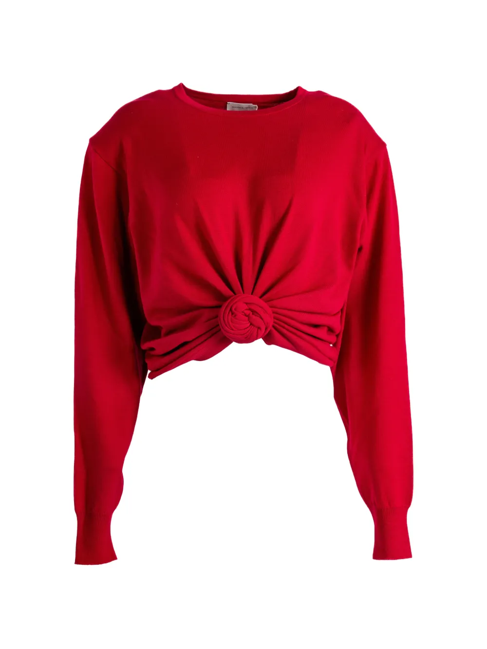 Magda Butrym knot-detail padded-shoulder wool sweater · 34