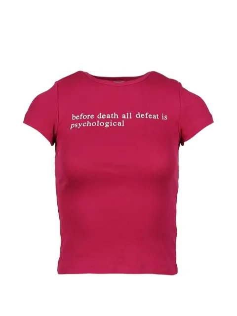 Praying Before Death slogan-print short-sleeve T-shirt