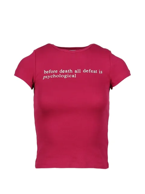 Praying Before Death slogan-print short-sleeve T-shirt