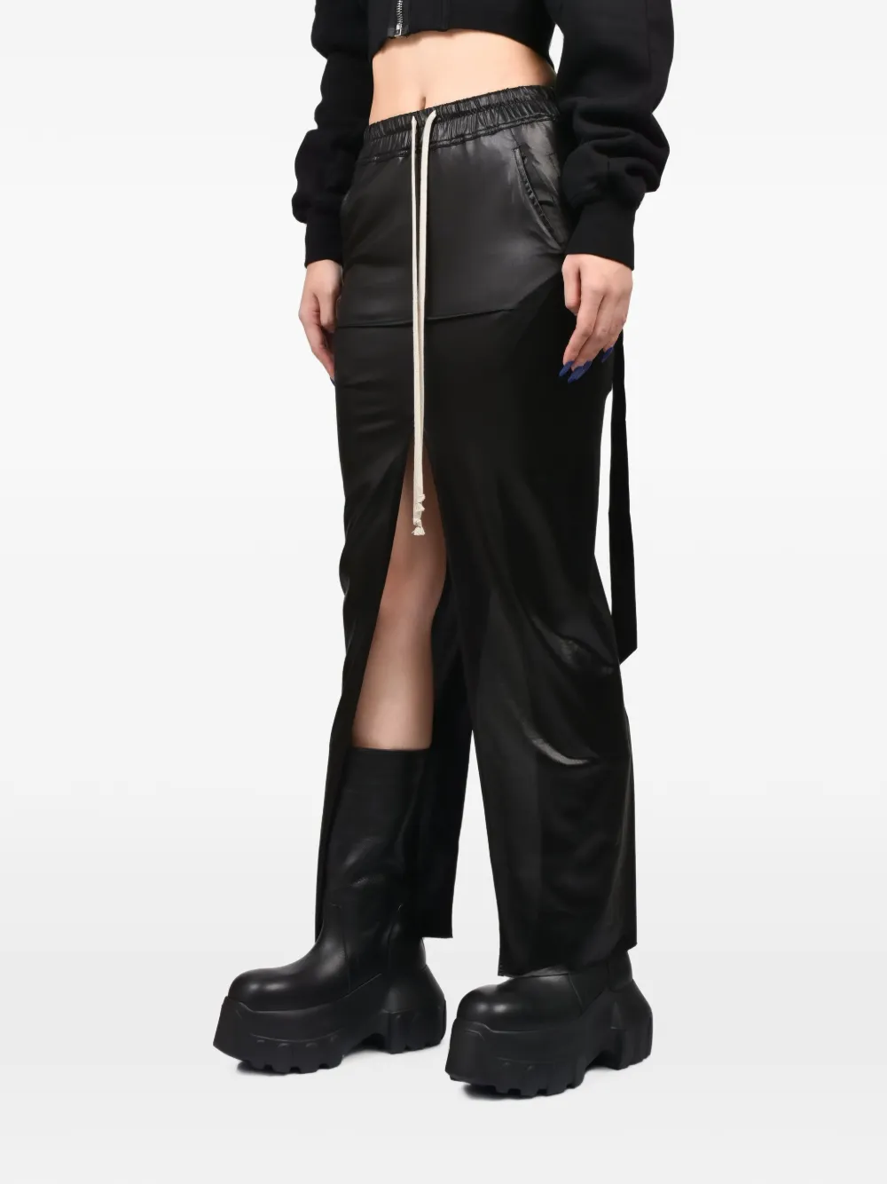 Rick Owens DRKSHDW Pillar midi-rok met split Zwart