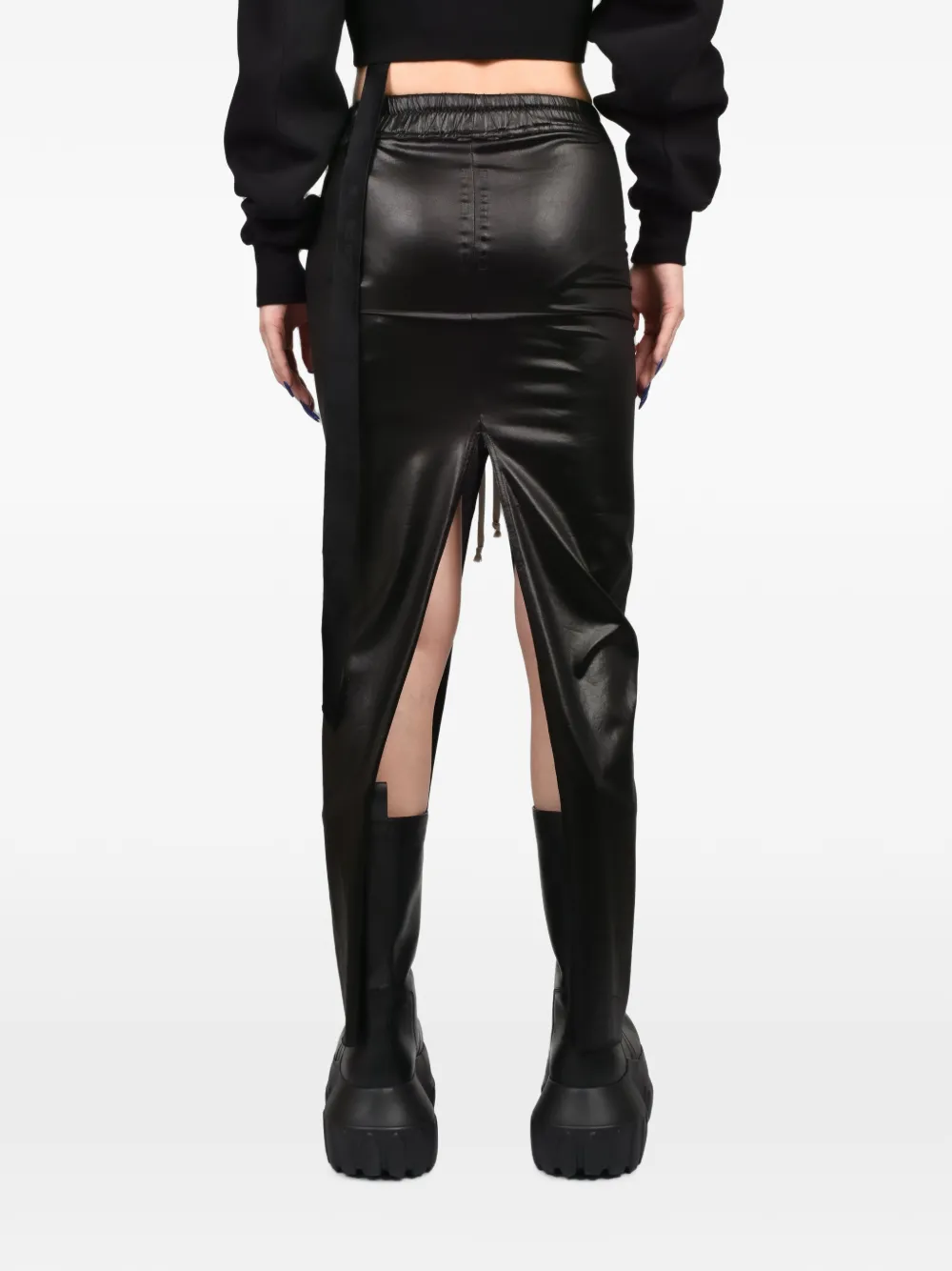 Rick Owens DRKSHDW Pillar midi-rok met split Zwart