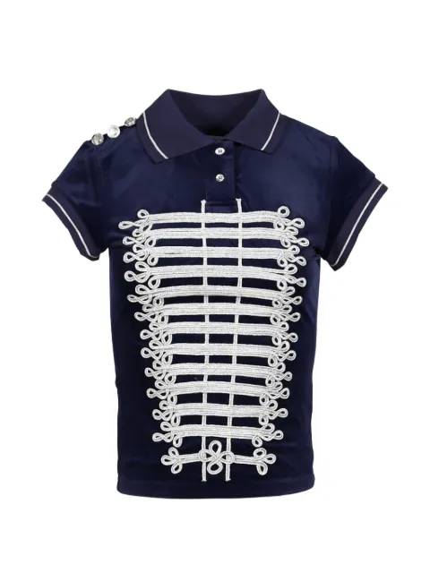 Praying Napoleon-style button-embellished top