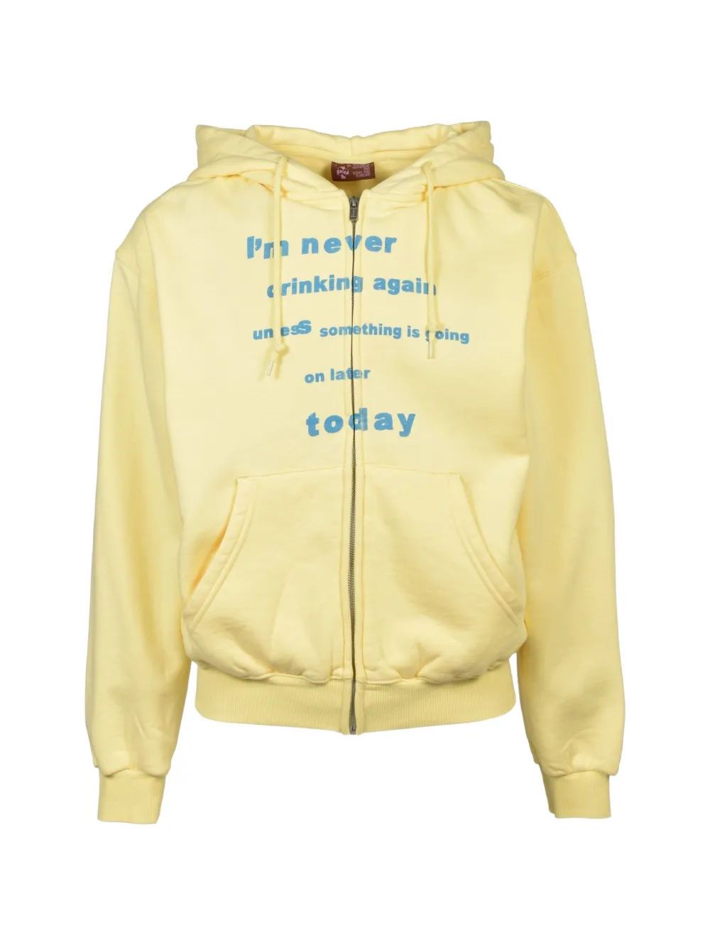 Praying Graphic-print Zip-up Hoodie In Yellow