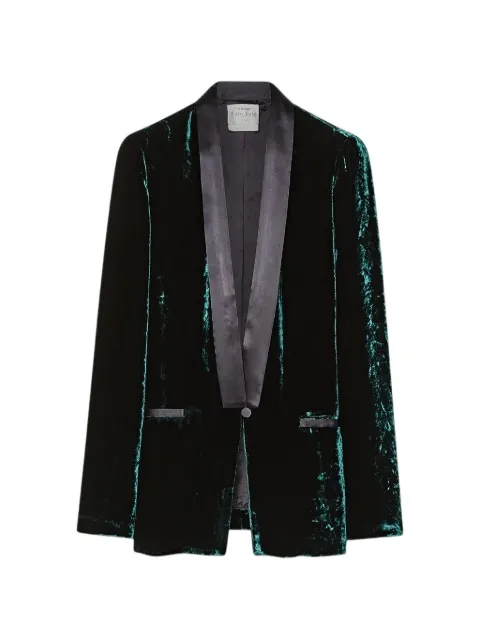 Forte Forte crushed-velvet shawl-lapel blazer