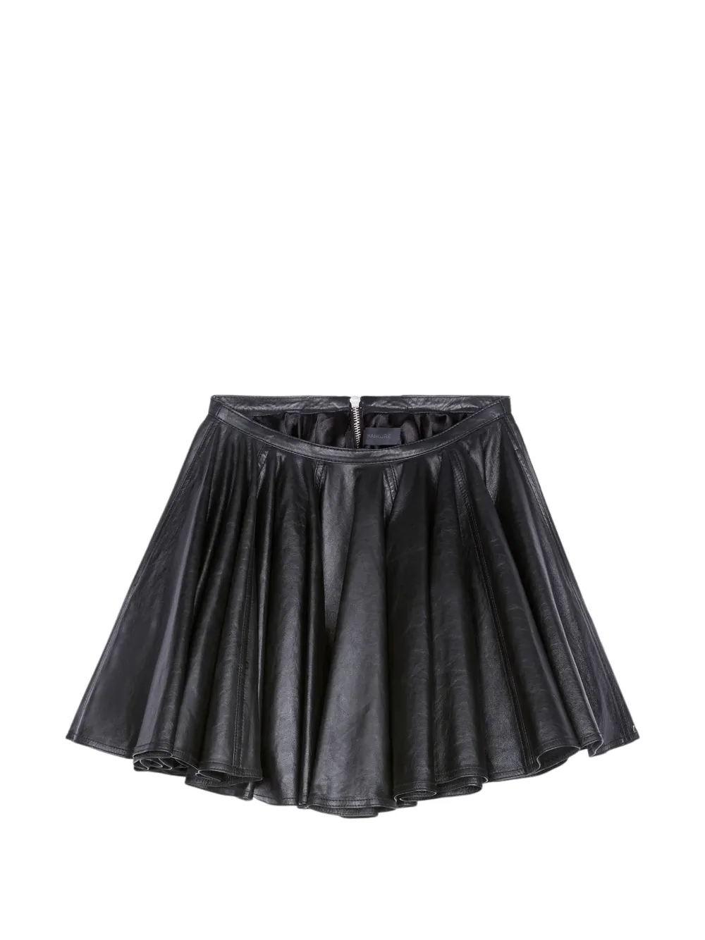 Haikure jupe en cuir à plis - Noir Haikure jupe en cuir à plis - Noir