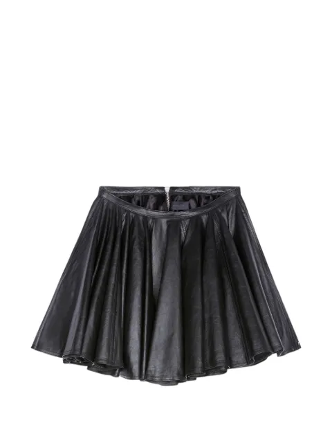 Haikure pleated leather skirt