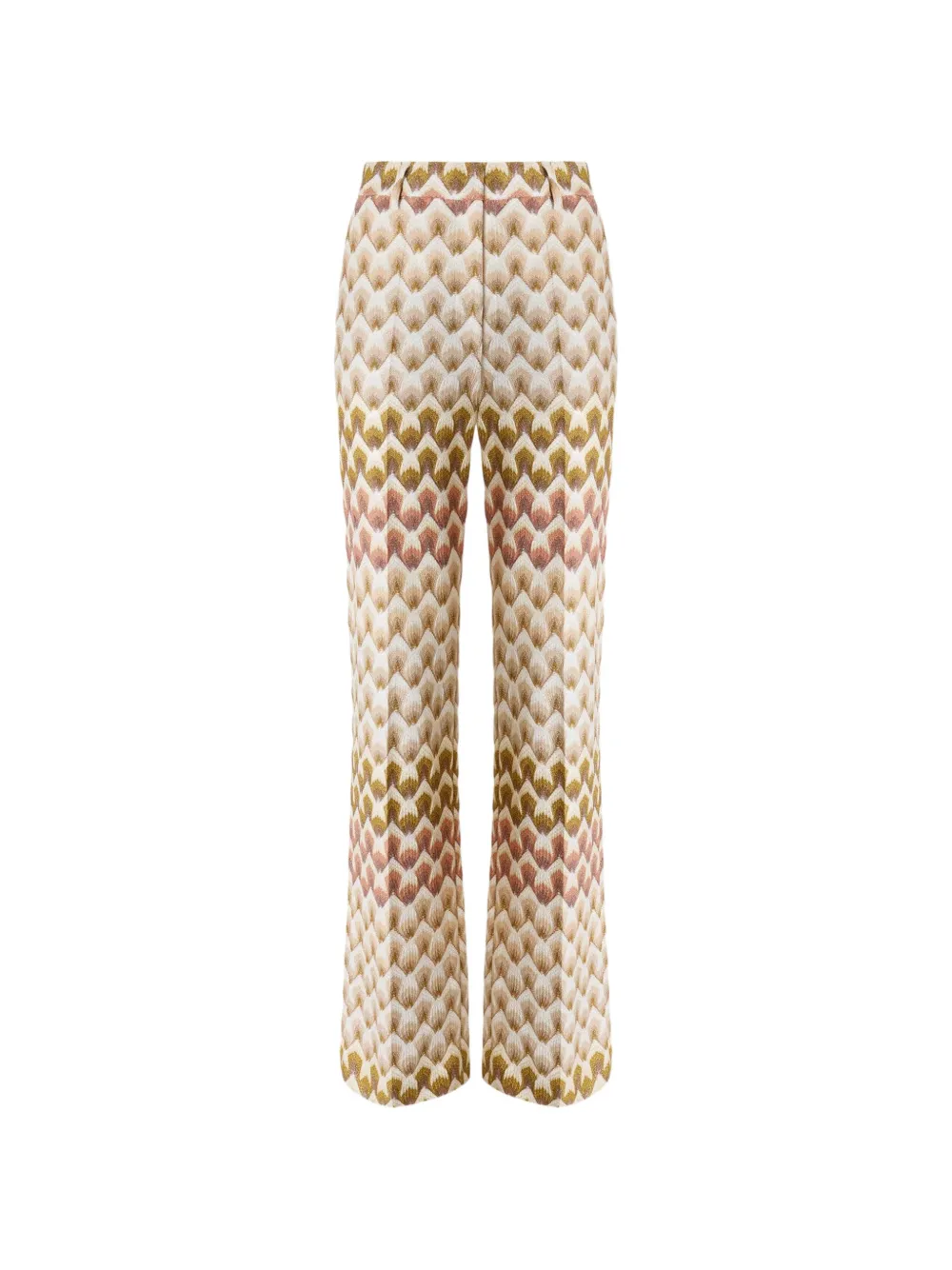Missoni straight-leg viscose lamé trousers with lace motif - Tons neutres