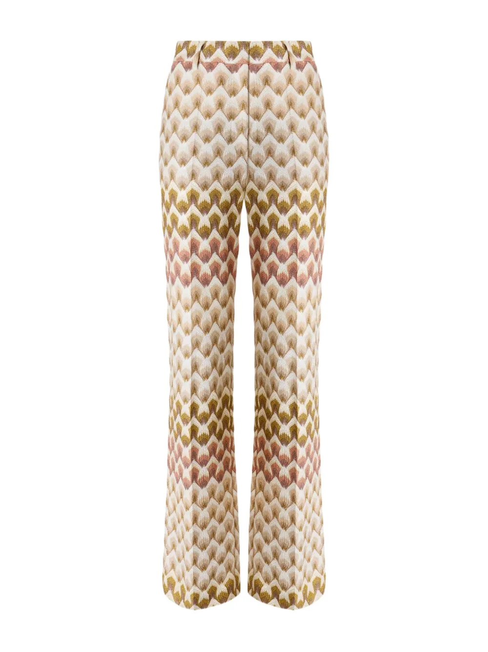 Missoni Straight viscose lamé broek met kanten patroon Beige