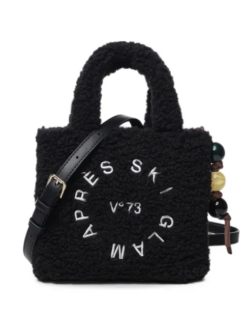 V°73 Ski Glam teddy-effect embroidered tote bag