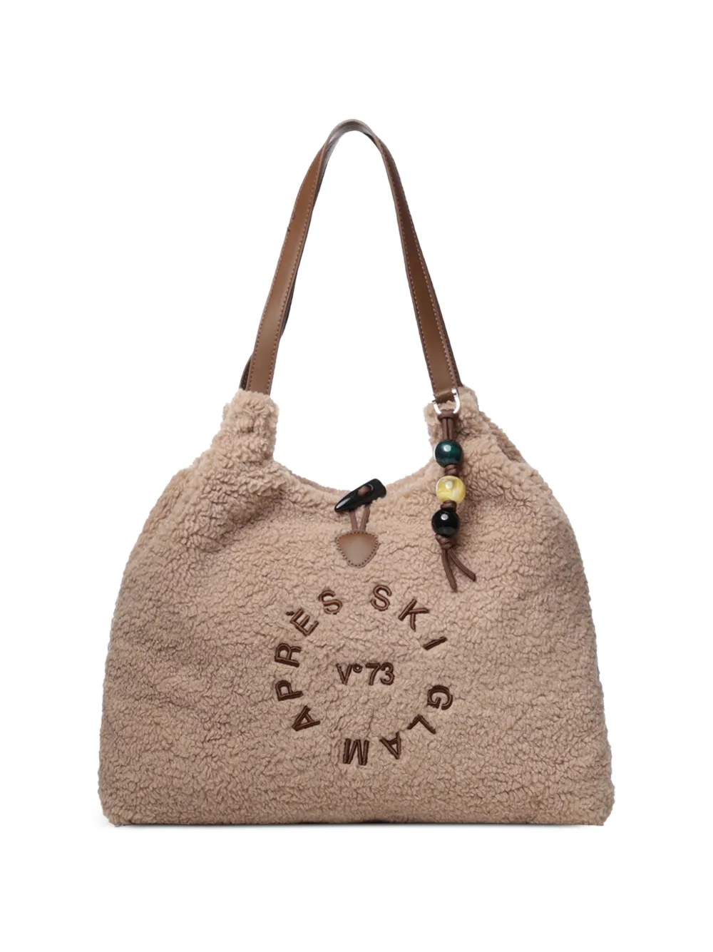 V°73 Ski Glam teddy-effect embroidered shoulder bag