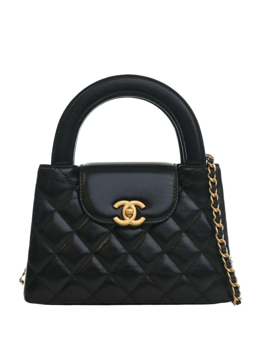 CHANEL Pre-Owned 2021-2026 Nano Aged Calfskin Kelly Shopper Bag satchel - Nero
