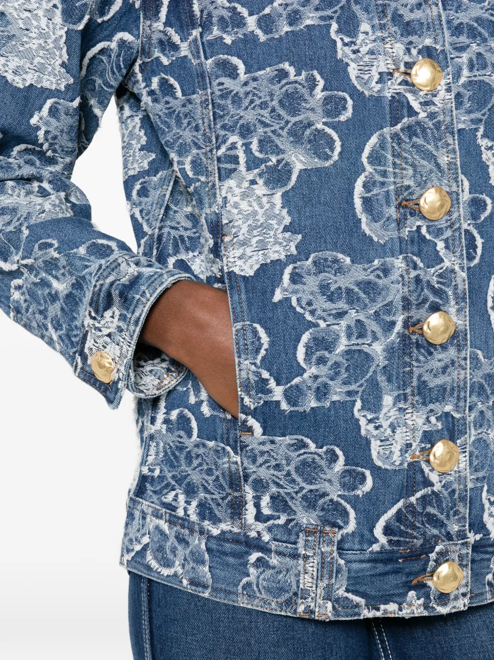 Aje Arlo denim jack met jacquard Blauw