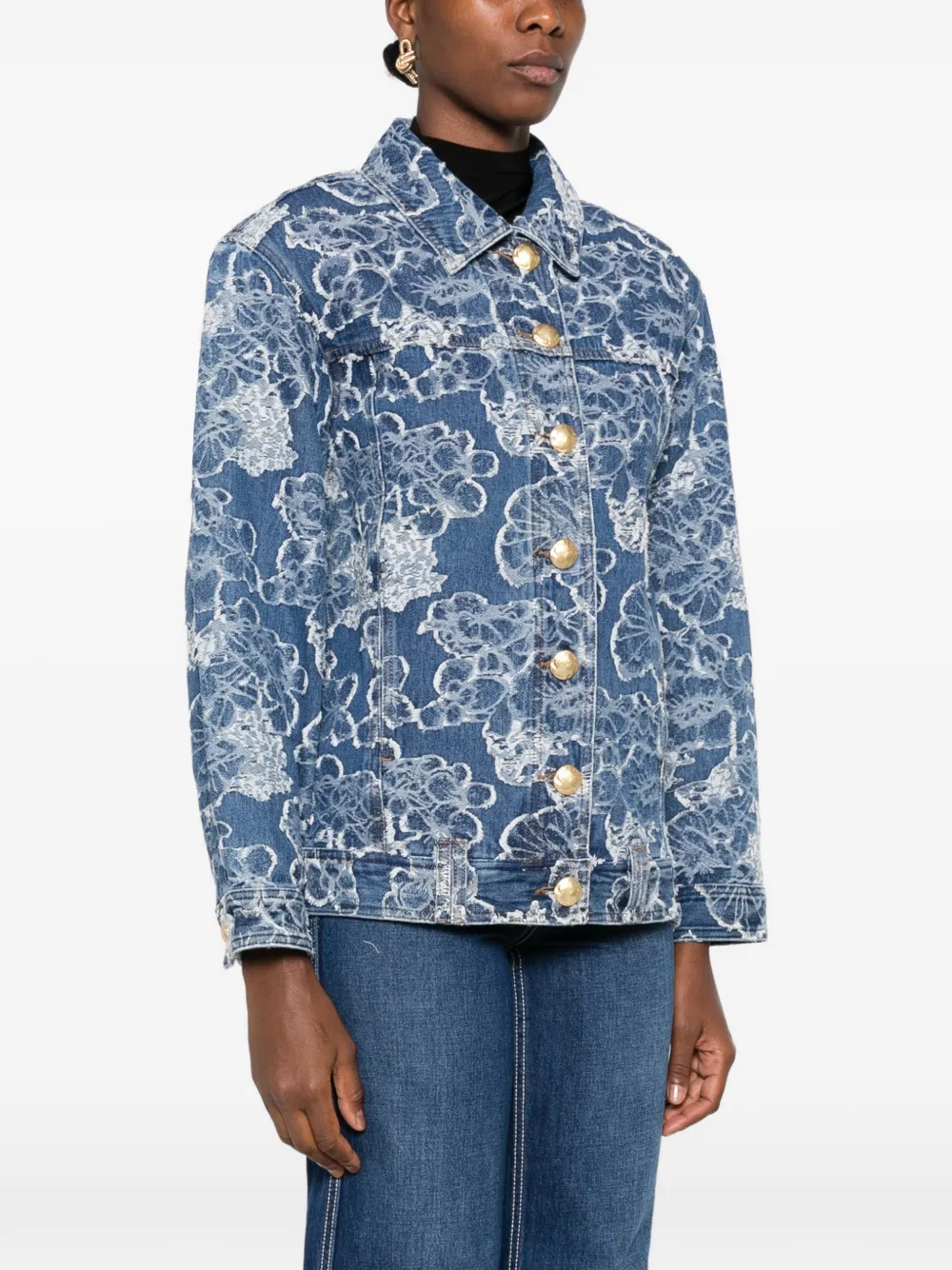 Aje Arlo denim jack met jacquard Blauw