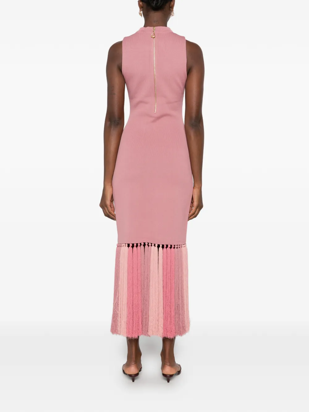Aje Sofina midi-jurk met kwastafwerking Roze